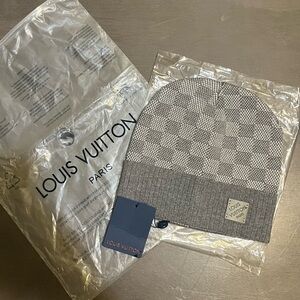 Louis Vuitton Monochrome Checkered Beanie